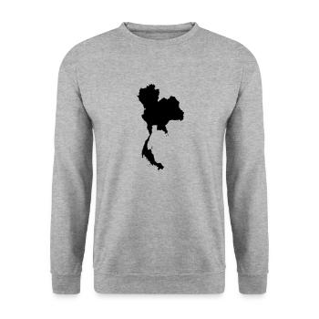 Thailand Silhouette Karte - Unisex Pullover - Weißgrau meliert - Vorne - Alina (178cm) & Michal (187cm)