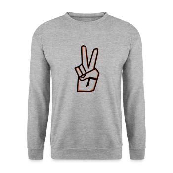 Peace sign - Unisex Sweatshirt - salt & pepper - Front - Alina (178cm) & Michal (187cm)