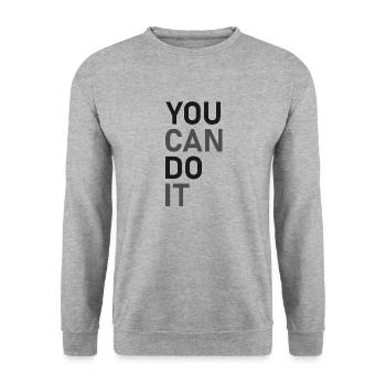 You can do it - Unisex Sweatshirt - salt & pepper - Front - Alina (178cm) & Michal (187cm)