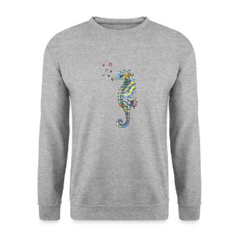 hippocampe - Sweat-shirt Unisexe - gris chiné - Devant - Alina (178cm) & Michal (187cm)
