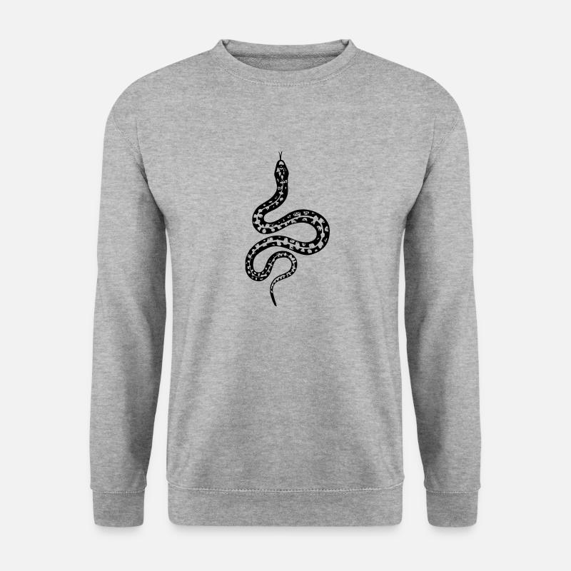 Schlange - Unisex Pullover - Weißgrau meliert