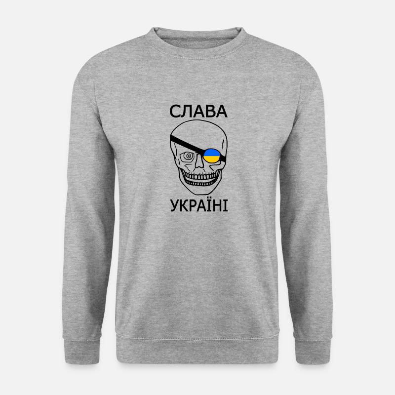 Slava ukraini - Unisex Pullover - Weißgrau meliert