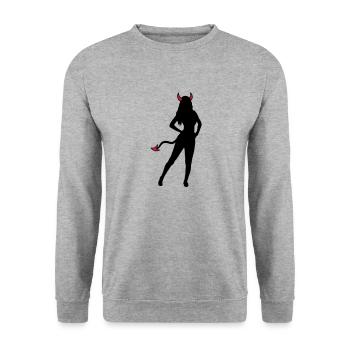 Devil Hot Girl - Unisex Sweatshirt - salt & pepper - Front - Alina (178cm) & Michal (187cm)