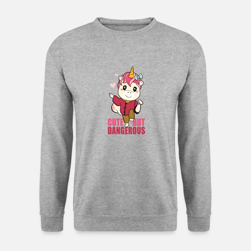 Niedlich aber gefährlich - Unisex Pullover - Weißgrau meliert