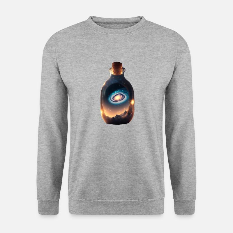 Die Milchstrasse in einer Flasche - Unisex Pullover - Weißgrau meliert