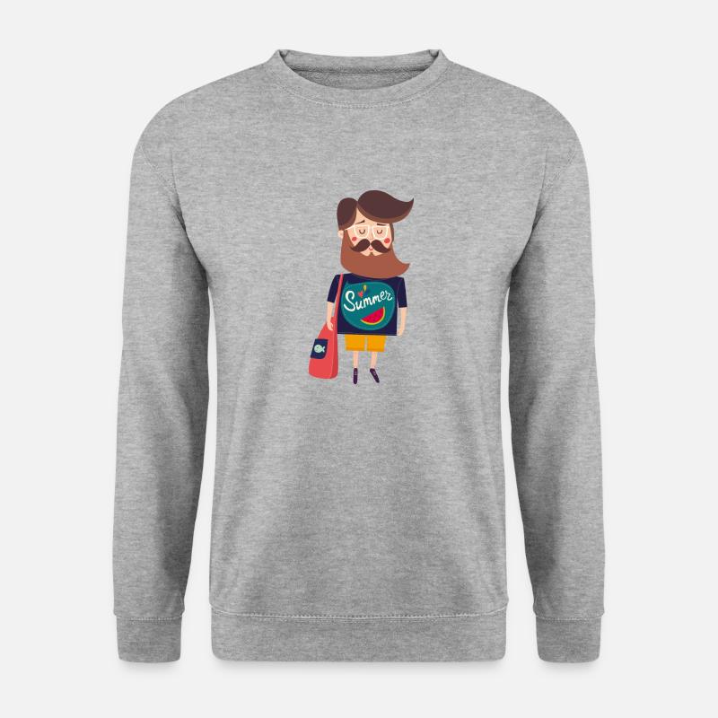 Sommer - Unisex Pullover - Weißgrau meliert