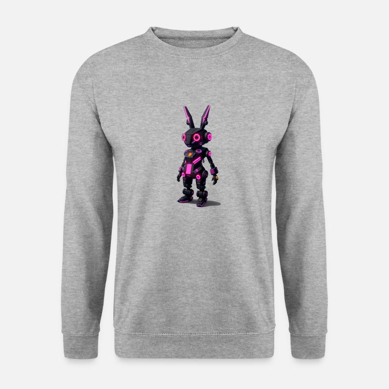 Roboter Hase - Unisex Pullover - Weißgrau meliert