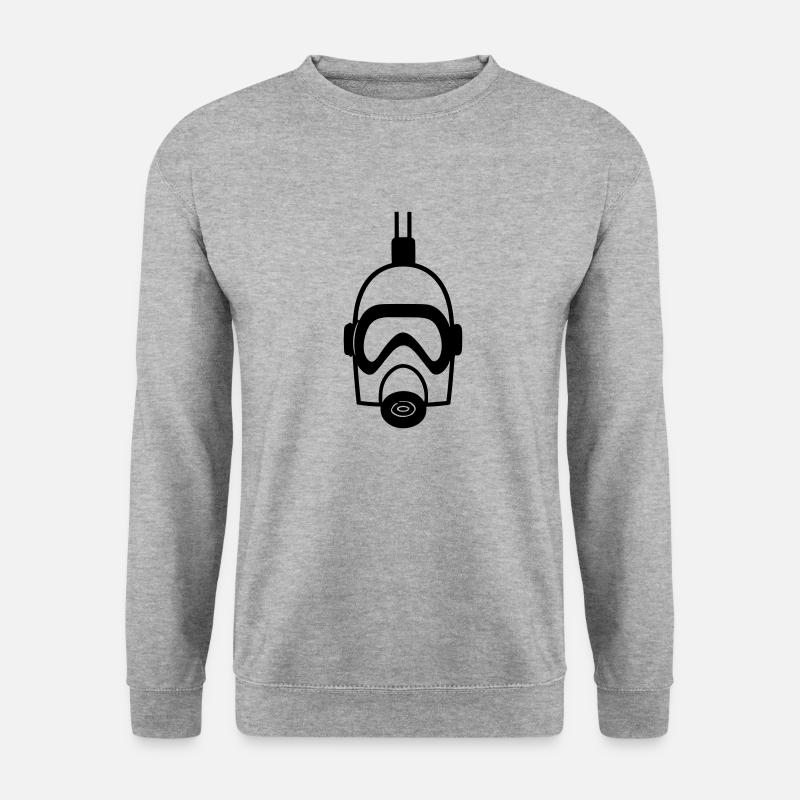 Gasmaske - Unisex Pullover - Weißgrau meliert