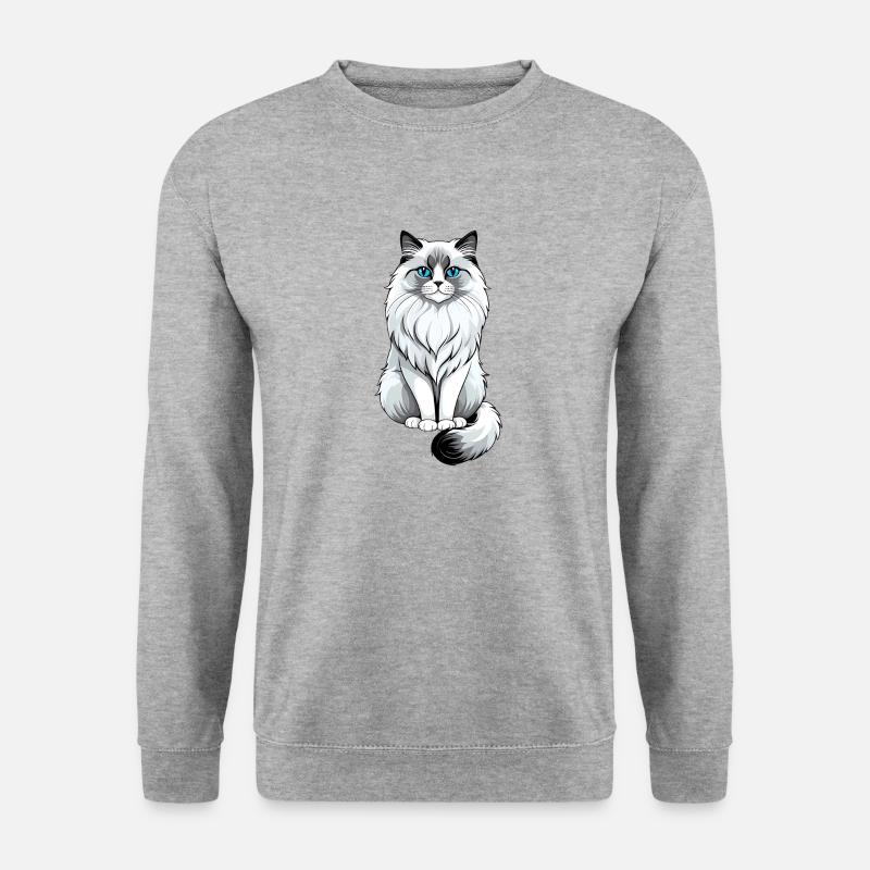 mailo cat - Unisex Pullover - Weißgrau meliert