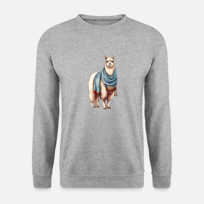 Alpaga avec couverture - Sweat-shirt Unisexe - gris chiné
