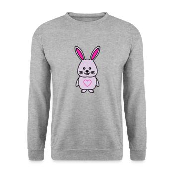 Bunny Comic Love - Unisex Sweatshirt - salt & pepper - Front - Alina (178cm) & Michal (187cm)