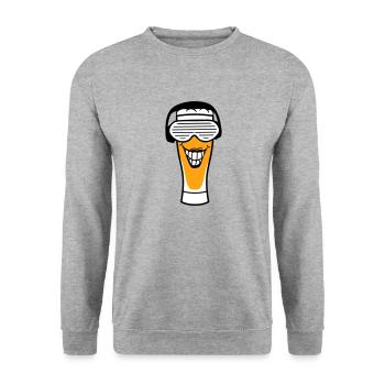 Fête Bière Casque Verre d’alcool Boisson - Sweat-shirt Unisexe - gris chiné - Devant - Alina (178cm) & Michal (187cm)