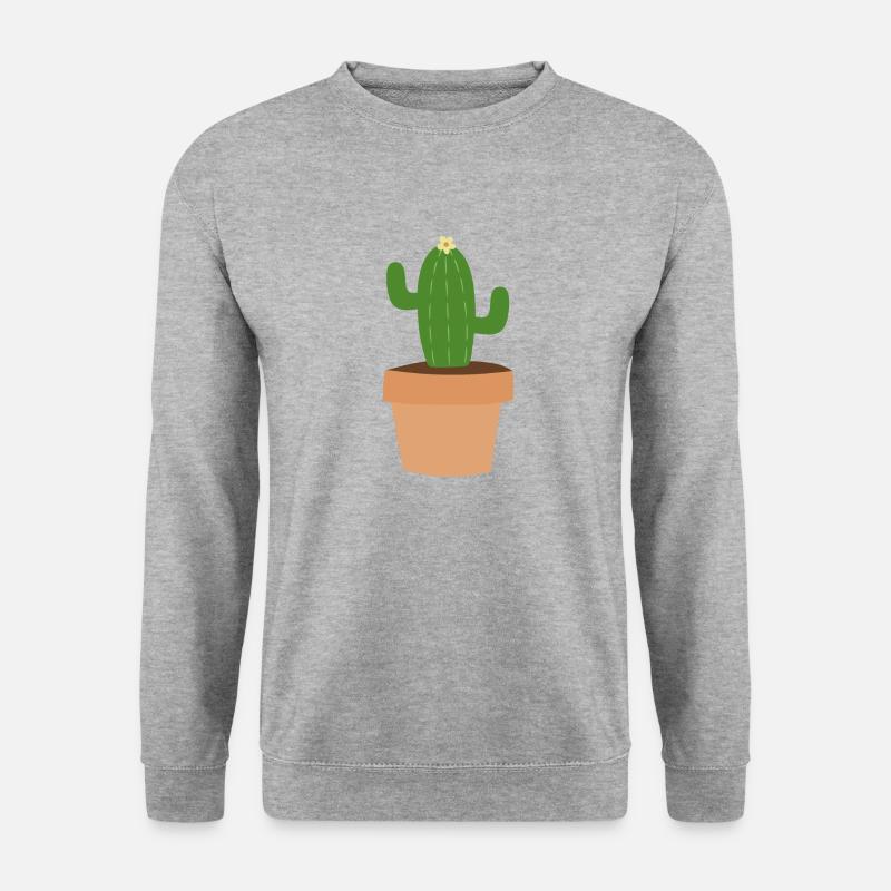 Kaktus - Unisex Pullover - Weißgrau meliert