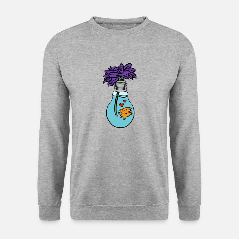 Blume Fisch - Unisex Pullover - Weißgrau meliert