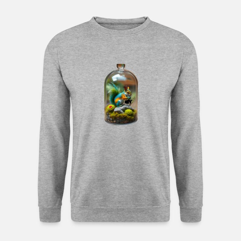 Eichhörnchen im Glas - Unisex Pullover - Weißgrau meliert