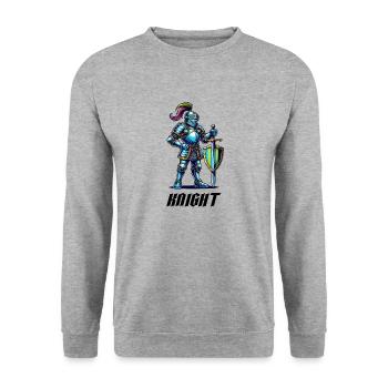Knight Comic - Unisex Sweatshirt - salt & pepper - Front - Alina (178cm) & Michal (187cm)