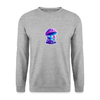 magic mushrooms - Unisex Pullover - Weißgrau meliert - Vorne - Alina (178cm) & Michal (187cm)