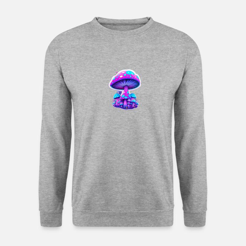 magic mushroom magenta - Unisex Pullover - Weißgrau meliert