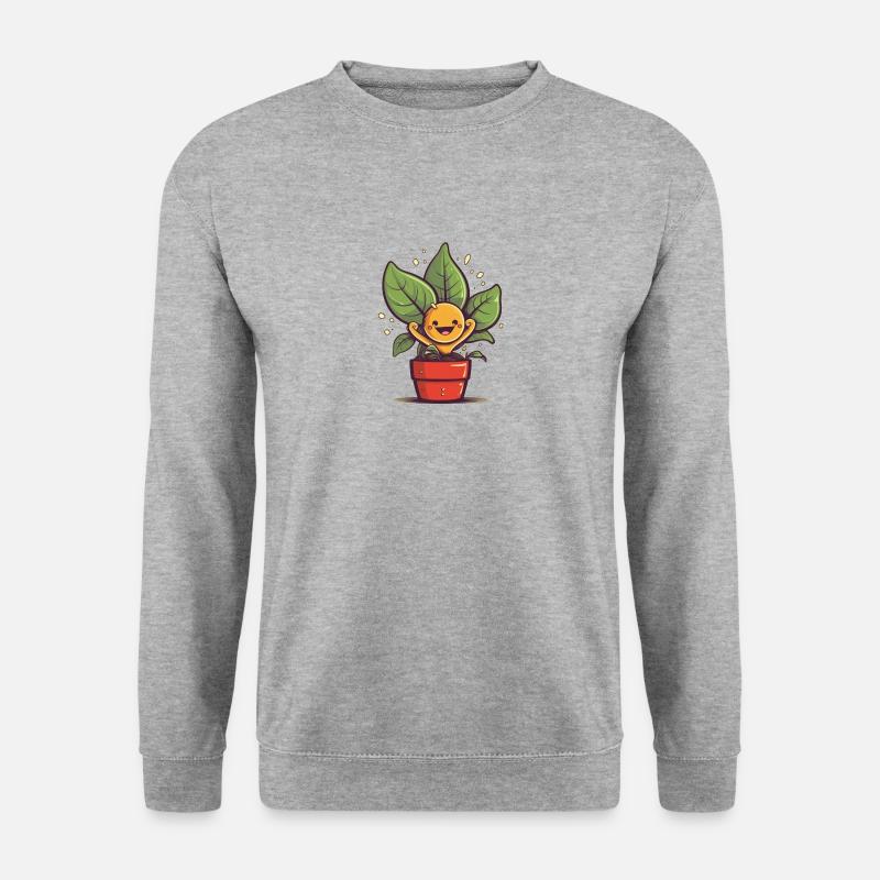 Fröhliche Pflanze Trademark - Unisex Pullover - Weißgrau meliert