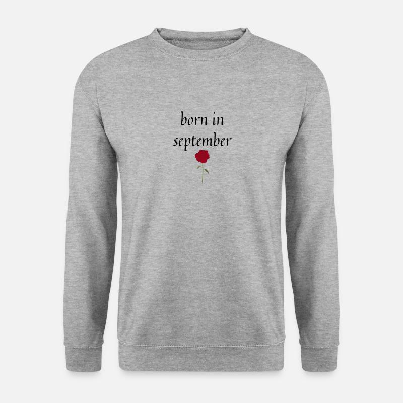 born in september - Unisex Pullover - Weißgrau meliert