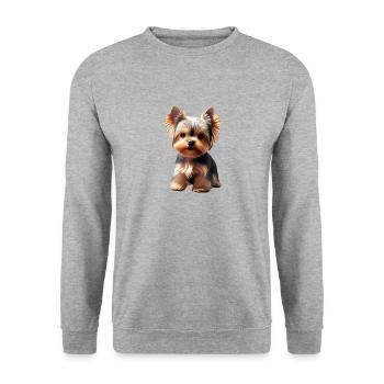 Chien - Yorkshire Terrier - Sweat-shirt Unisexe - gris chiné - Devant - Alina (178cm) & Michal (187cm)