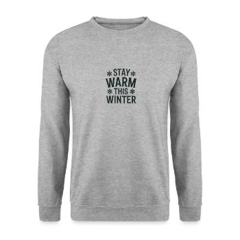 Stay Warm This Winter für einen Wintermuffel - Unisex Pullover - Weißgrau meliert - Vorne - Alina (178cm) & Michal (187cm)
