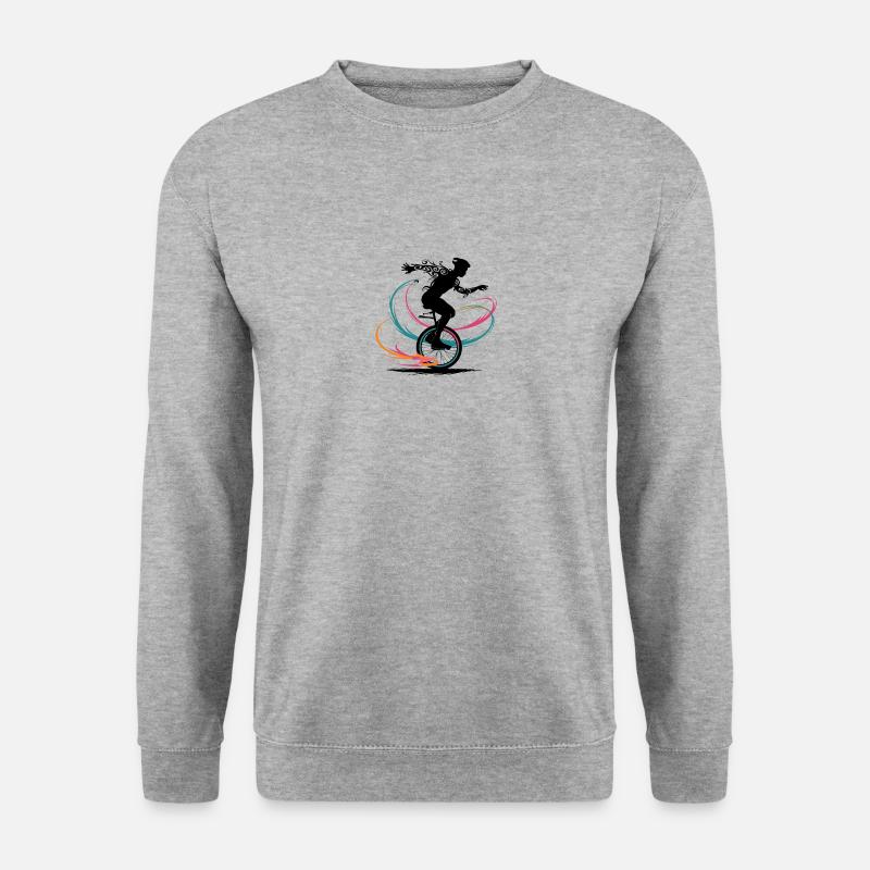 Einrad Einradfahren Hochrad - Unisex Pullover - Weißgrau meliert