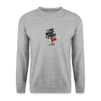 I Do What I Want I Am A Boxer Hund - Unisex Pullover - Weißgrau meliert - Vorne - Alina (178cm) & Michal (187cm)