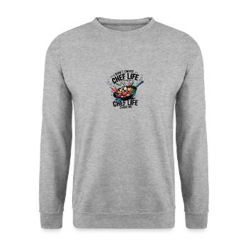 Chef Culinaire Passion pour la cuisine dans le - Sweat-shirt Unisexe - gris chiné - Devant - Alina (178cm) & Michal (187cm)