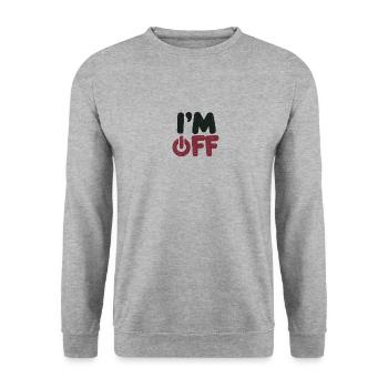Je suis hors ligne – je ne suis plus d’humeur, je fais une pause - Sweat-shirt Unisexe - gris chiné - Devant - Alina (178cm) & Michal (187cm)