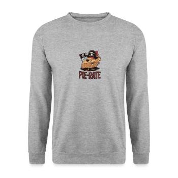 Pi-Rate Adventure : Funny Math Pirates - Sweat-shirt Unisexe - gris chiné - Devant - Alina (178cm) & Michal (187cm)