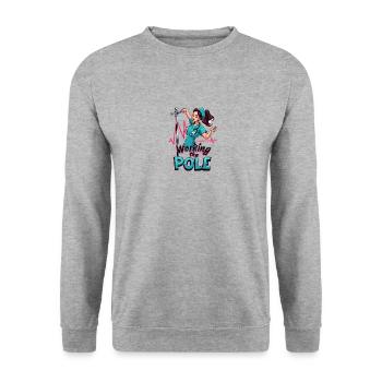Working The Pole Krankenschwester Pole Dance - Unisex Pullover - Weißgrau meliert - Vorne - Alina (178cm) & Michal (187cm)