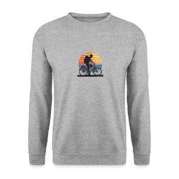 Rennrad Rennradfahrer Fahrradrennen Radrennen - Unisex Pullover - Weißgrau meliert - Vorne - Alina (178cm) & Michal (187cm)