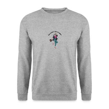 Vieillir ? Je peux le faire plus tard ! Femme soucieuse de la mode - Sweat-shirt Unisexe - gris chiné - Devant - Alina (178cm) & Michal (187cm)
