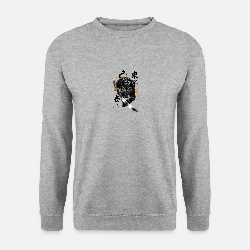Powerful panther with katana - Unisex Sweatshirt - salt & pepper