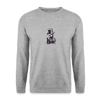 Mysterious lady with top hat - Unisex Sweatshirt - salt & pepper - Front - Alina (178cm) & Michal (187cm)