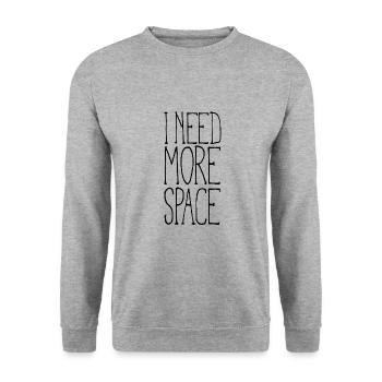 I need more space - Unisex Pullover - Weißgrau meliert - Vorne - Alina (178cm) & Michal (187cm)