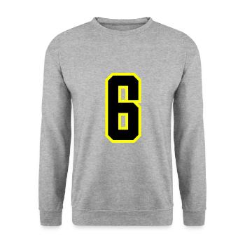 6 Number Leotard - Unisex Sweatshirt - salt & pepper - Front - Alina (178cm) & Michal (187cm)