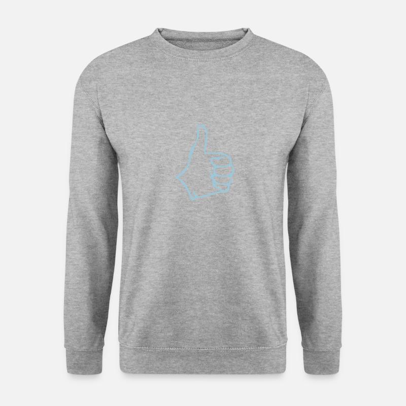 Daumen ok valide1 - Unisex Pullover - Weißgrau meliert