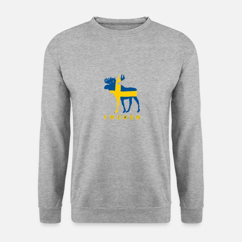 Suède Moose Suède vacances drapeau bannière - Sweat-shirt Unisexe - gris chiné