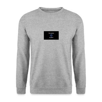 Nie Wieder ist Jetzt - Unisex Pullover - Weißgrau meliert - Vorne - Alina (178cm) & Michal (187cm)