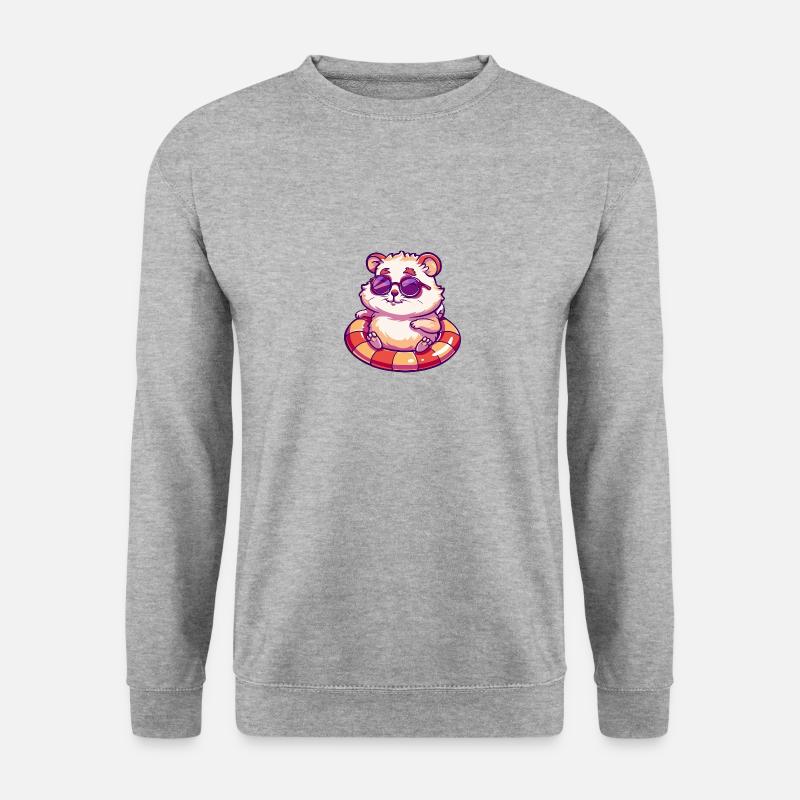 Hamster Comic Cool - Unisex Pullover - Weißgrau meliert