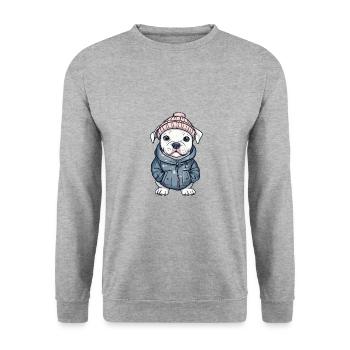 Pit Terrier Dog Stylish - Unisex Sweatshirt - salt & pepper - Front - Alina (178cm) & Michal (187cm)