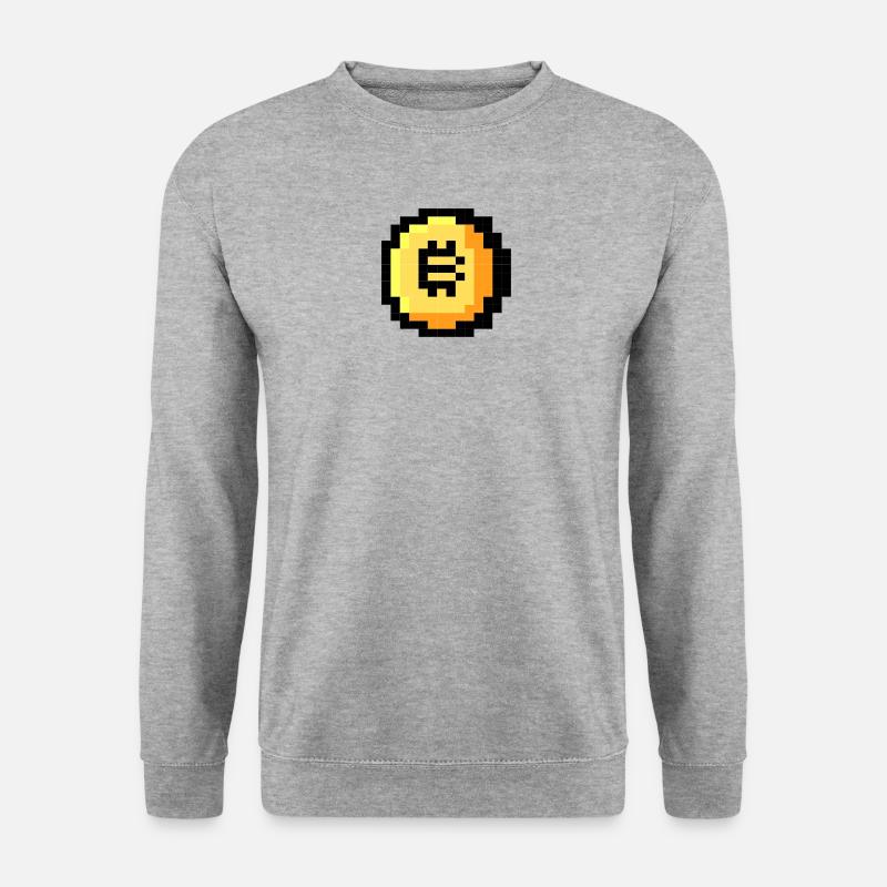 Pixel Bitcoin - Unisex Pullover - Weißgrau meliert
