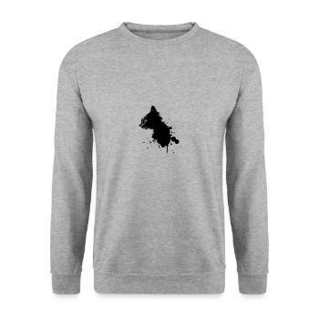 katze liebe haustier cat i love heart herz - Unisex Pullover - Weißgrau meliert - Vorne - Alina (178cm) & Michal (187cm)
