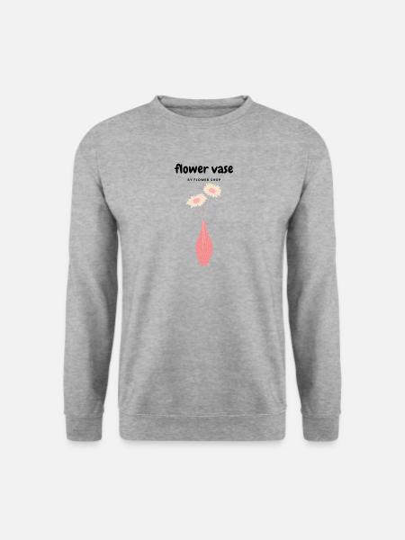 flower vase - Unisex Pullover - Weißgrau meliert