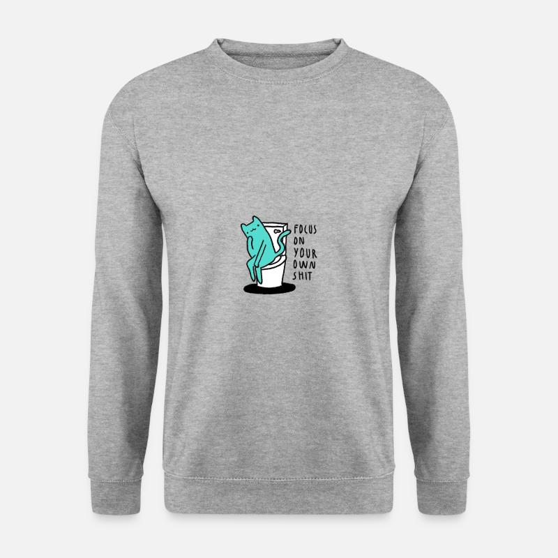 FOCUS KATZE - Unisex Pullover - Weißgrau meliert