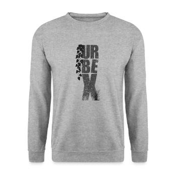 URBEX - Unisex Sweatshirt - salt & pepper - Front - Alina (178cm) & Michal (187cm)