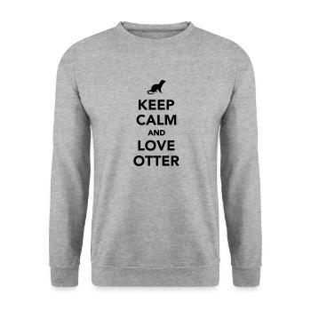 Otter - Unisex Pullover - Weißgrau meliert - Vorne - Alina (178cm) & Michal (187cm)