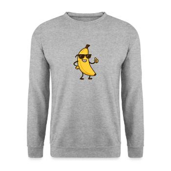 Bande dessinée banane - Sweat-shirt Unisexe - gris chiné - Devant - Alina (178cm) & Michal (187cm)